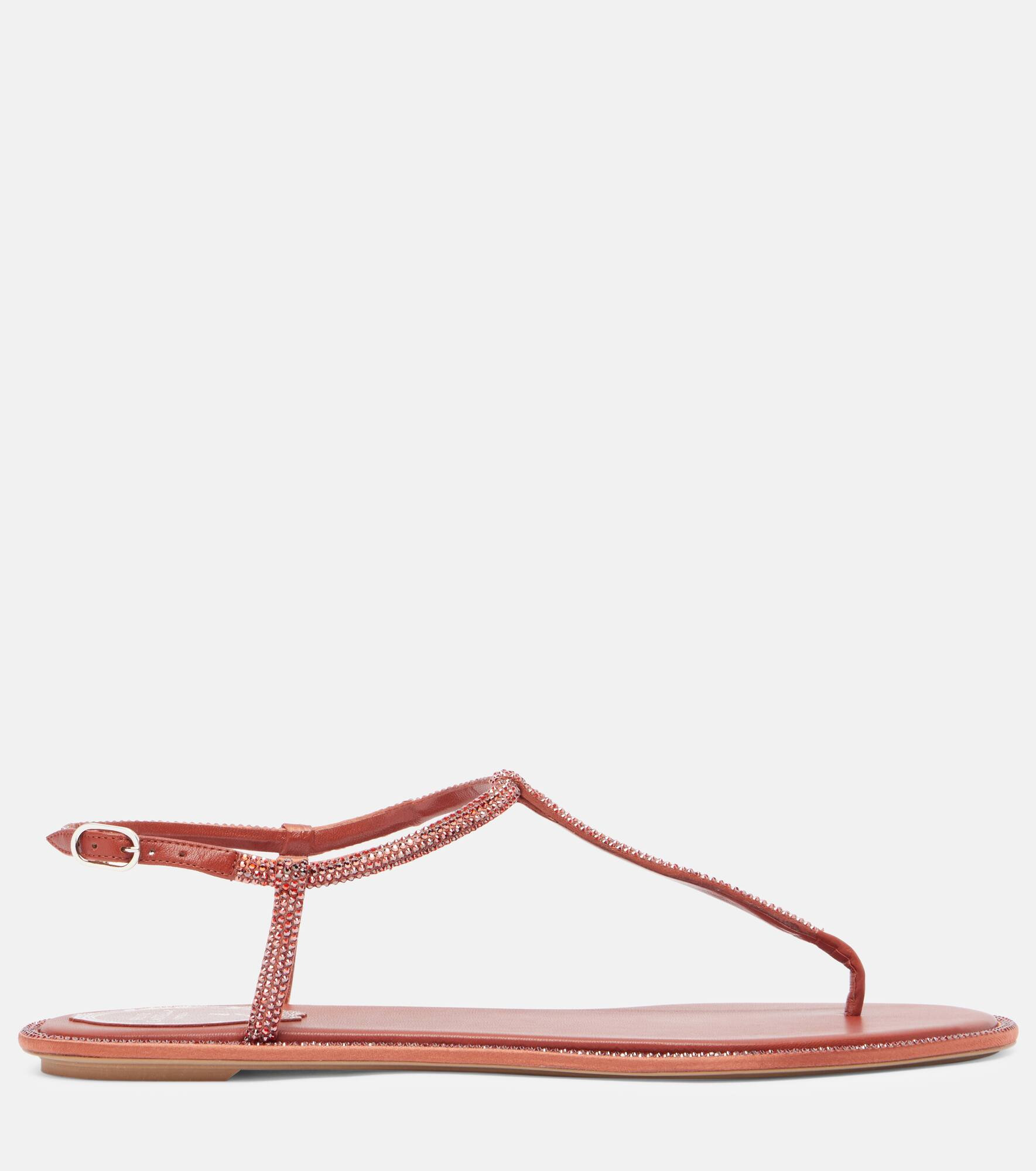 Diana embellished satin thong sandals - 4