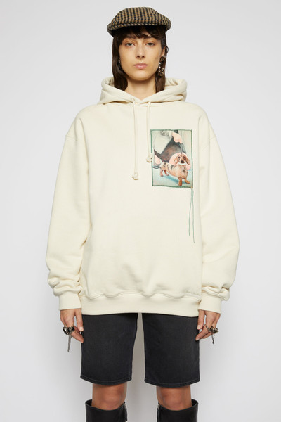 Acne Studios Dog-patch hooded sweatshirt warm white outlook