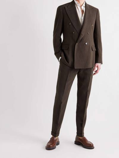 Loro Piana Double-Breasted Rain System Linen Suit Jacket outlook