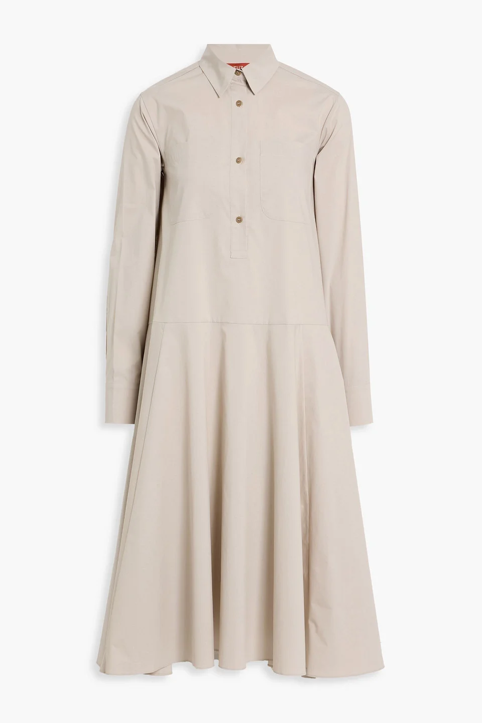 Cotton-blend poplin midi shirt dress - 1