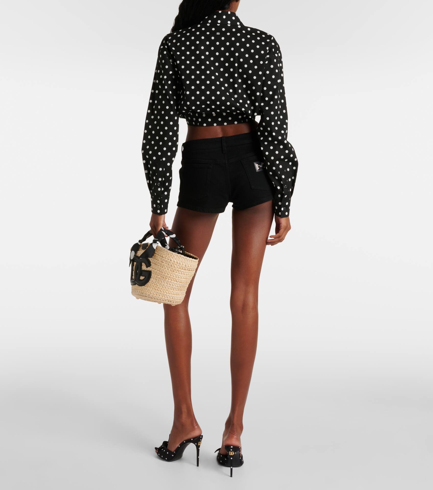 Low-rise denim shorts - 3