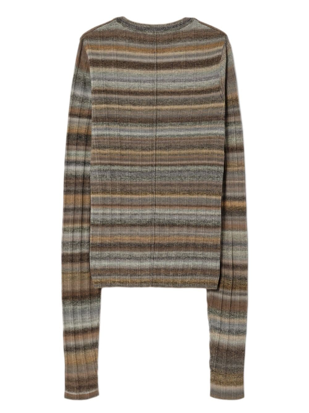 striped wool ribbed jumper - 2