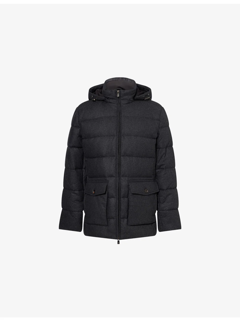 Padded Flannel Cashmere Blend Jacket - 1