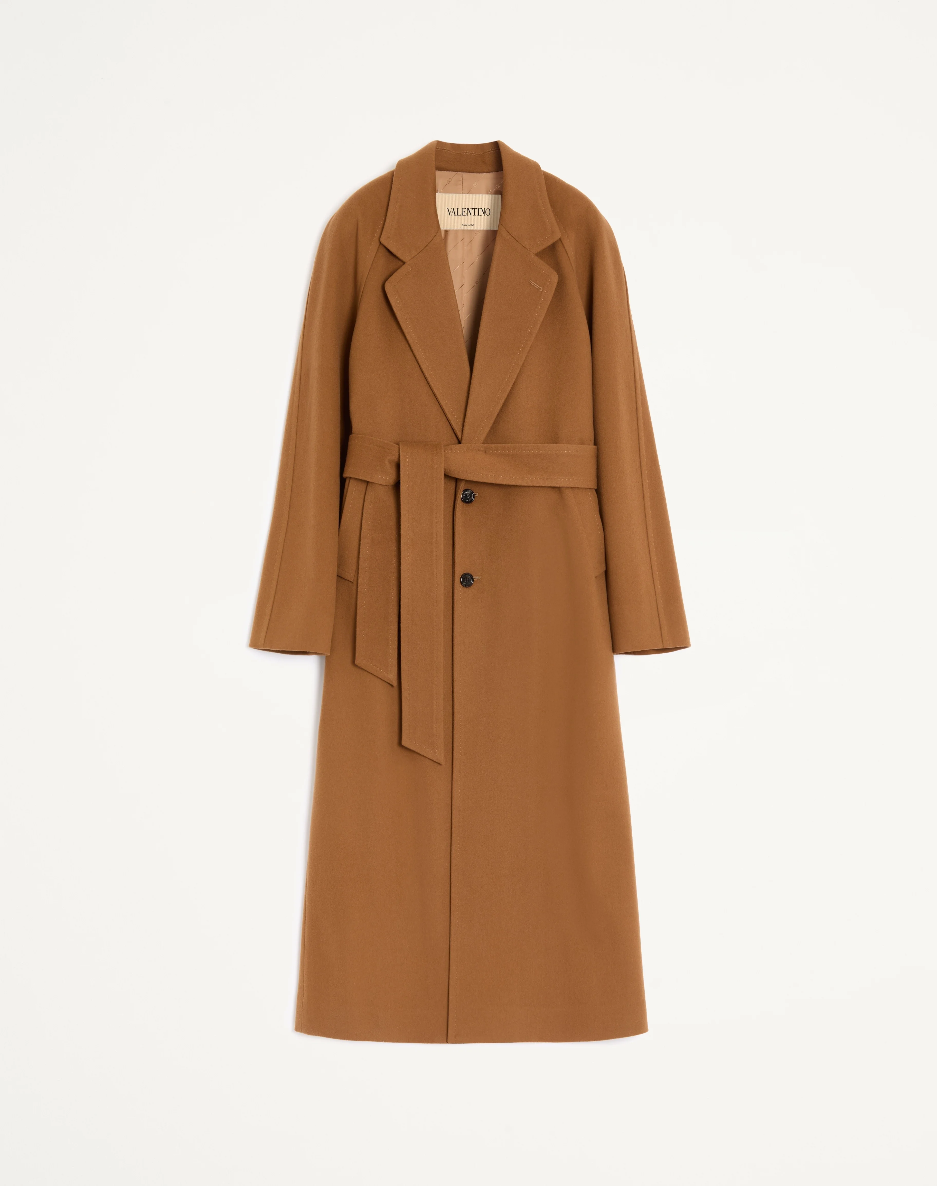 VALENTINO LIGHT WOOL DRAP COAT WITH BELT - 1