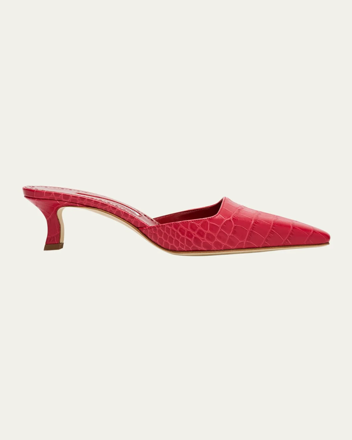 Moiramu Croc-Embossed Leather Mules - 1