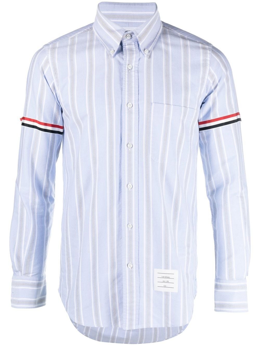 stripe-trim detail shirt - 1