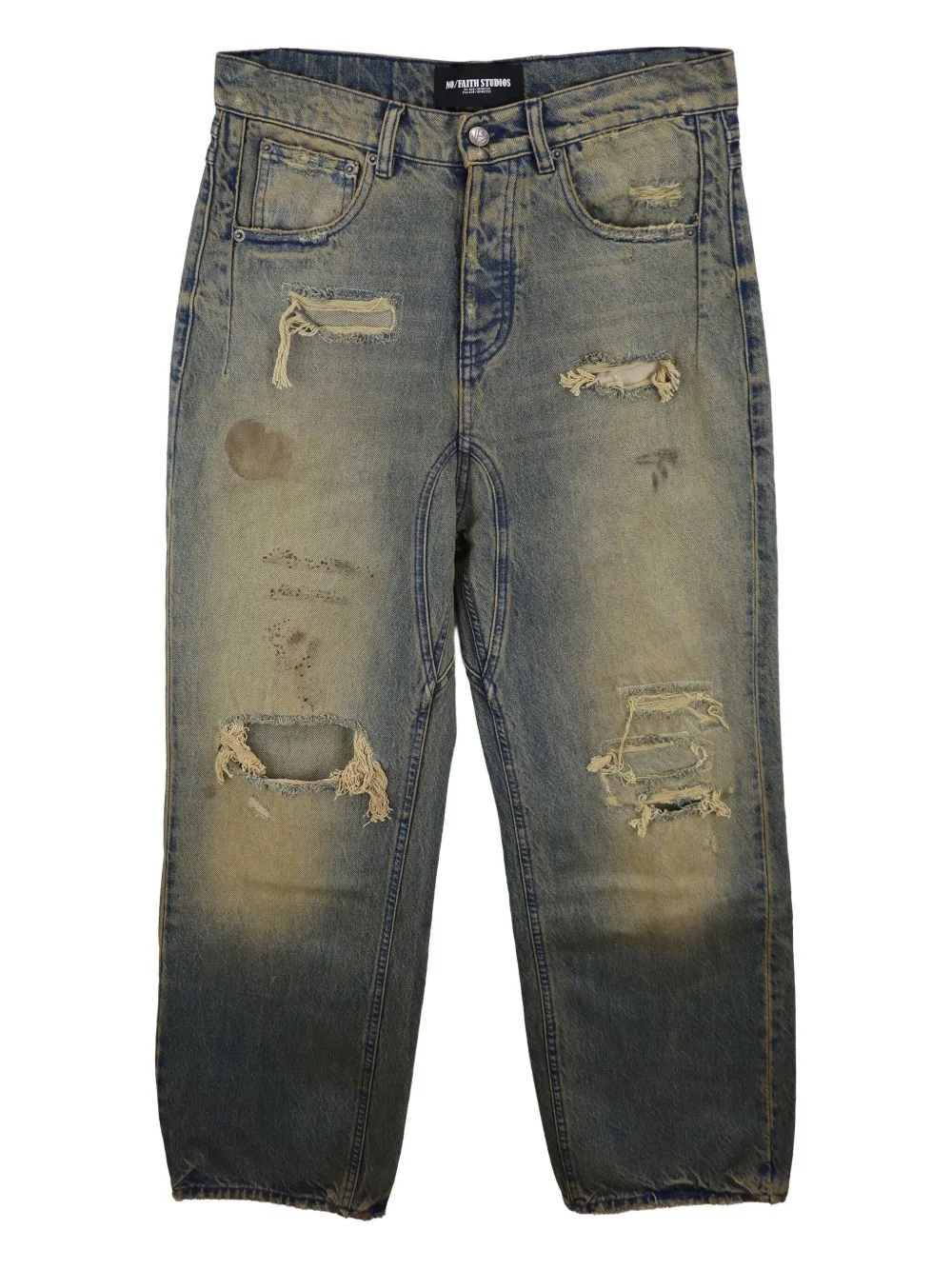 Venice distressed faded-wash jeans - 1