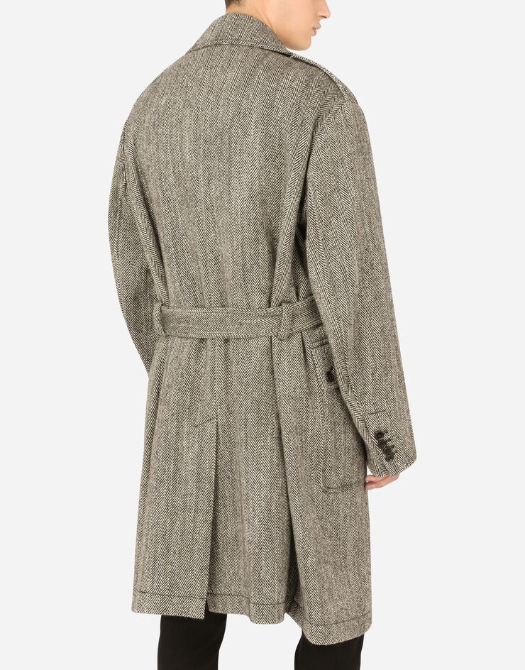 Herringbone wool trench coat - 5