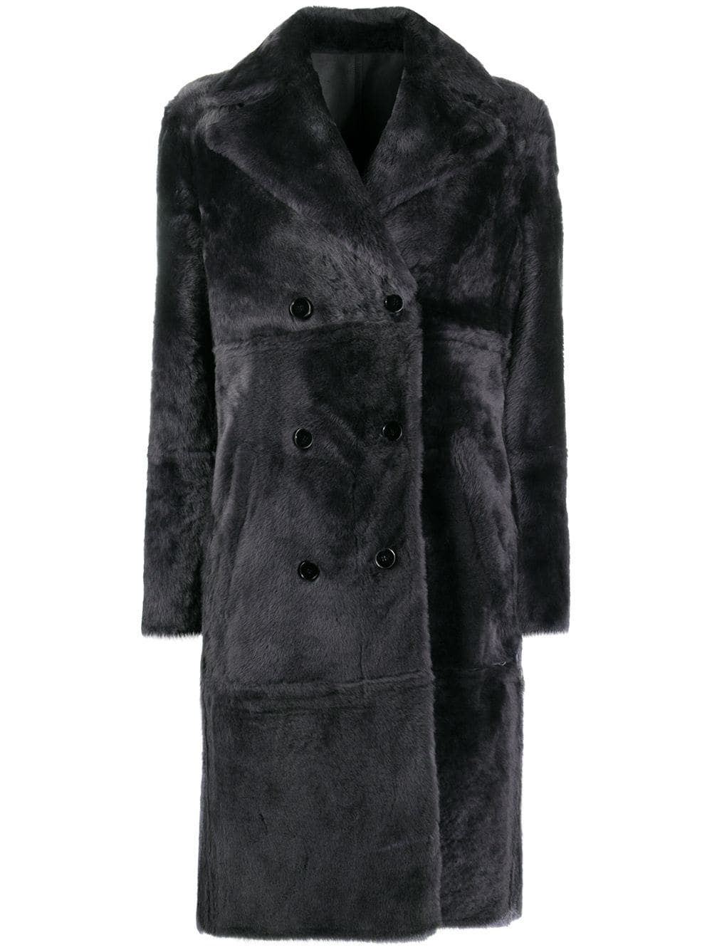 fitted double-breasted coat - 1