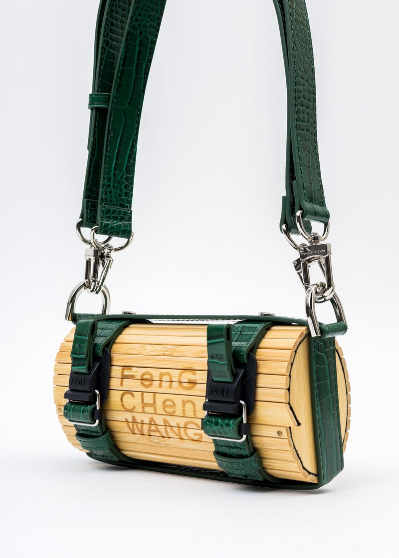 Green Croc Small Bamboo Bag 9