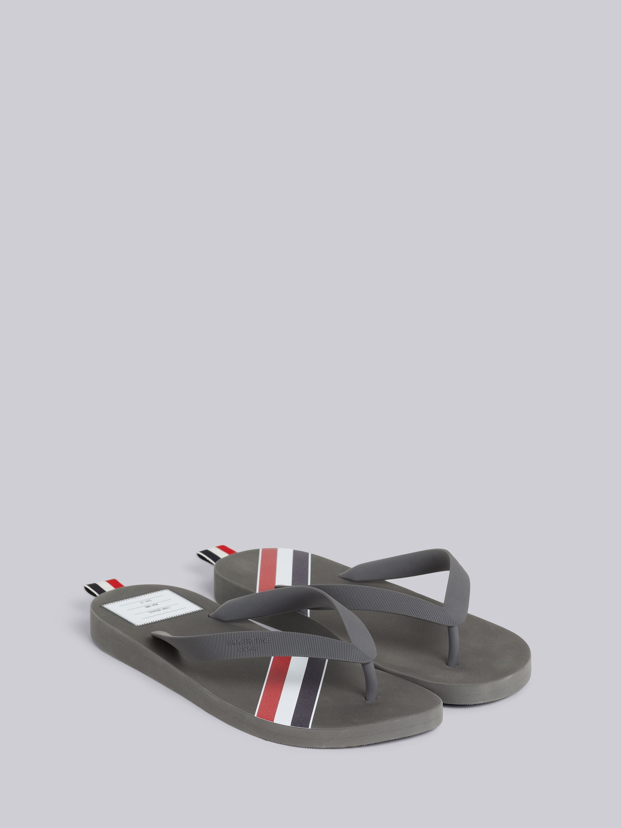 Medium Grey Molded Rubber Stripe Flip Flop - 3