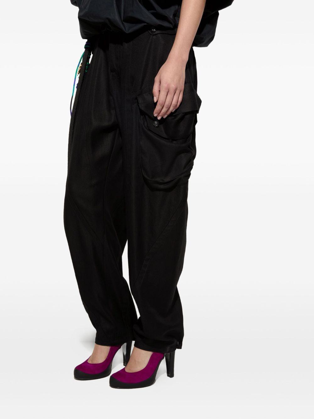 cargo-pocket tapered trousers - 3
