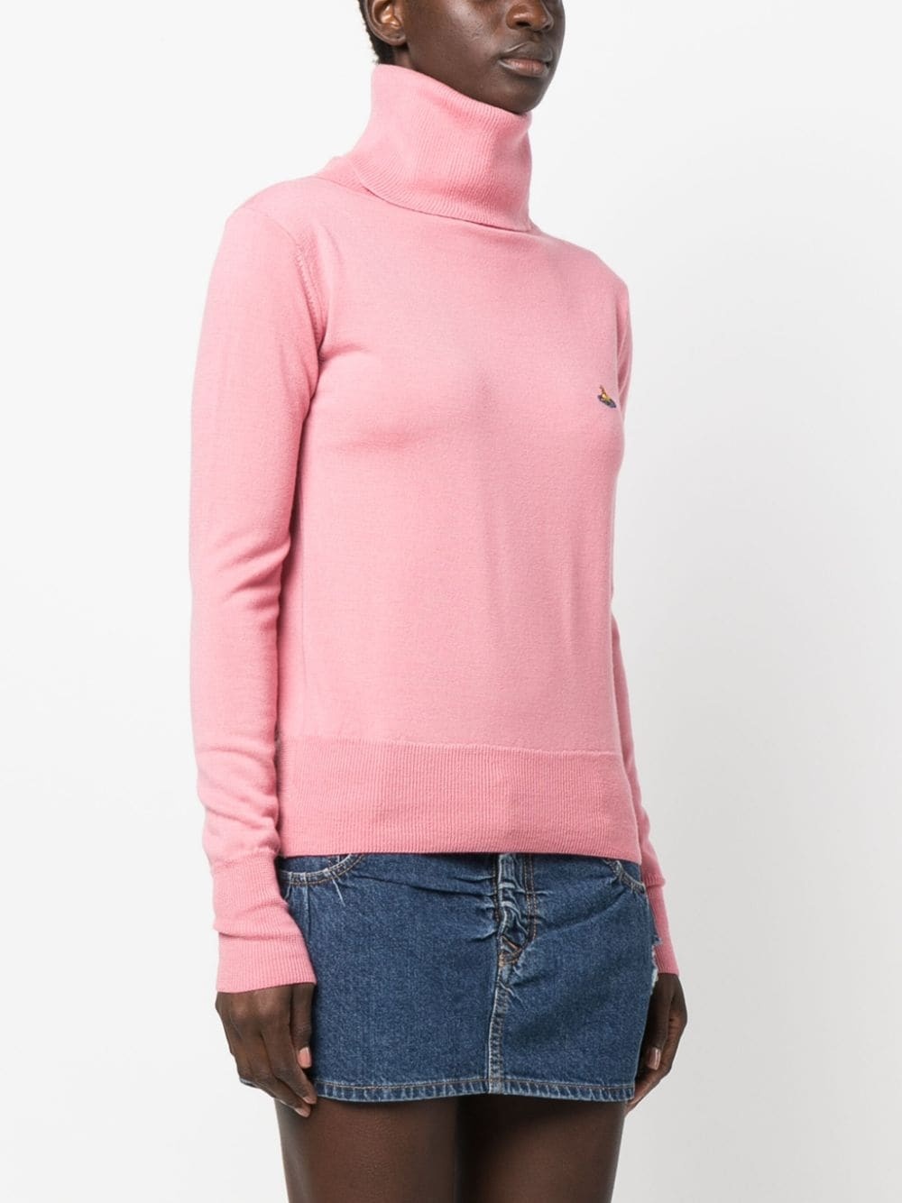 Orb-embroidered  roll neck jumper - 3
