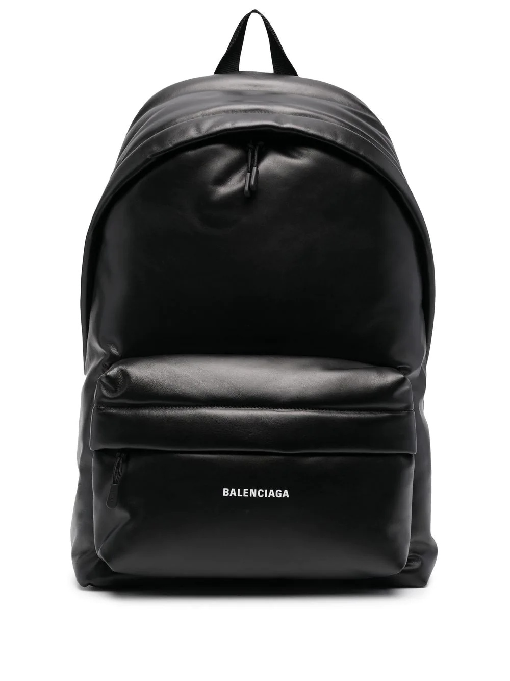 puffy-style leather backpack - 1