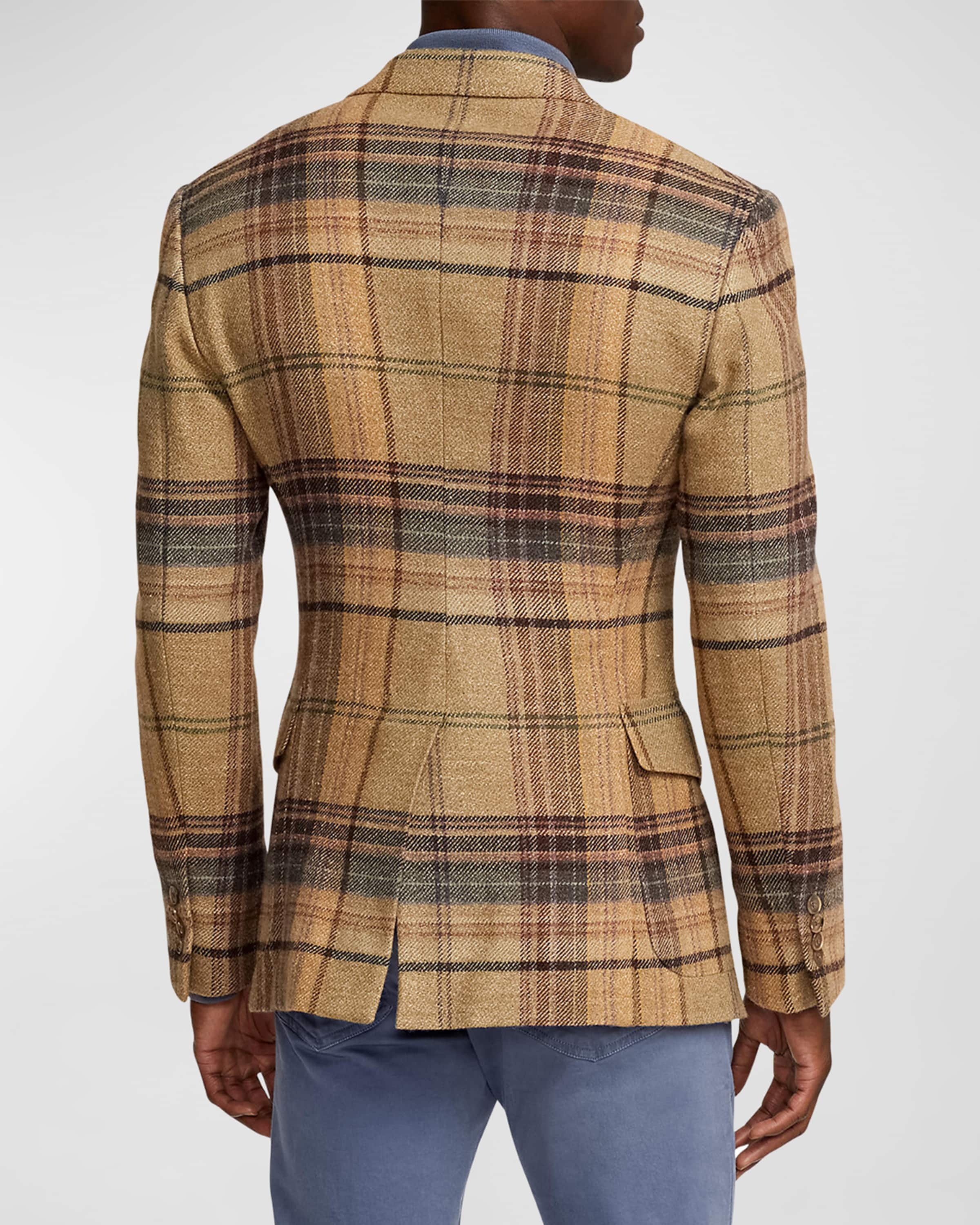 Men's Kent Hand-Tailored Plaid Tweed Sport Coat - 3