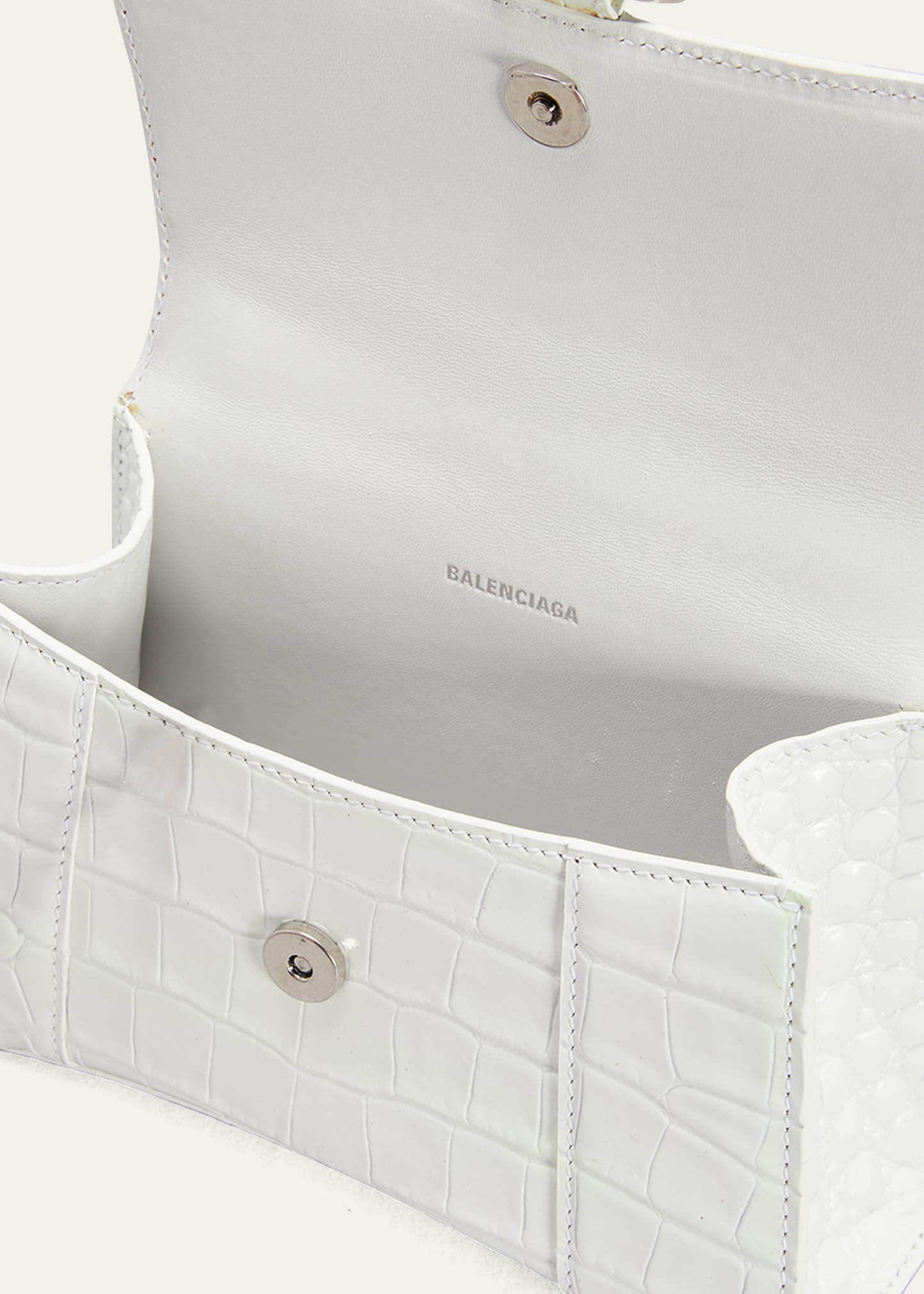 Hourglass XS Crocodile-Embossed Top-Handle Bag - 4
