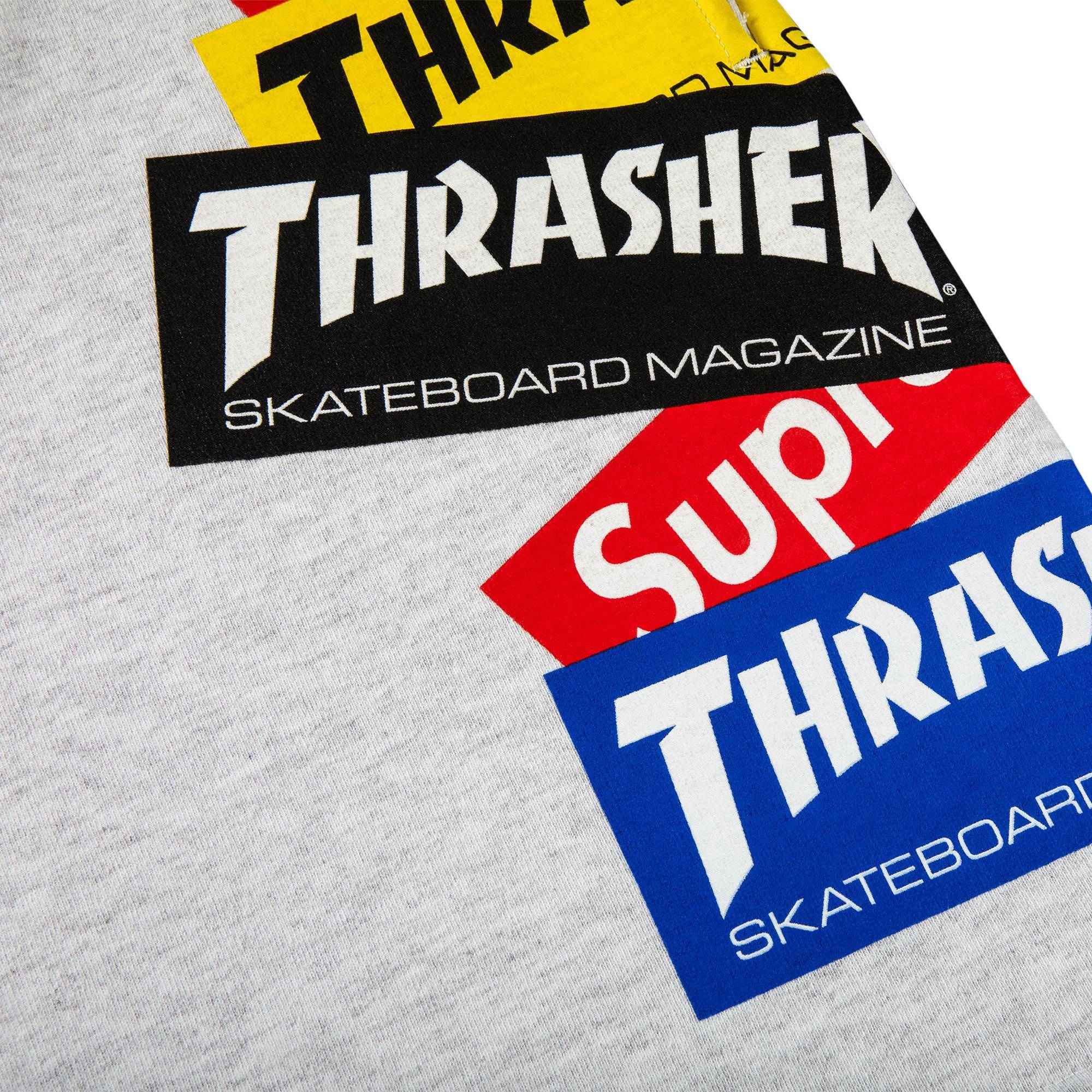 Supreme x Thrasher Multi Logo Sweatshort 'Ash Grey' - 3