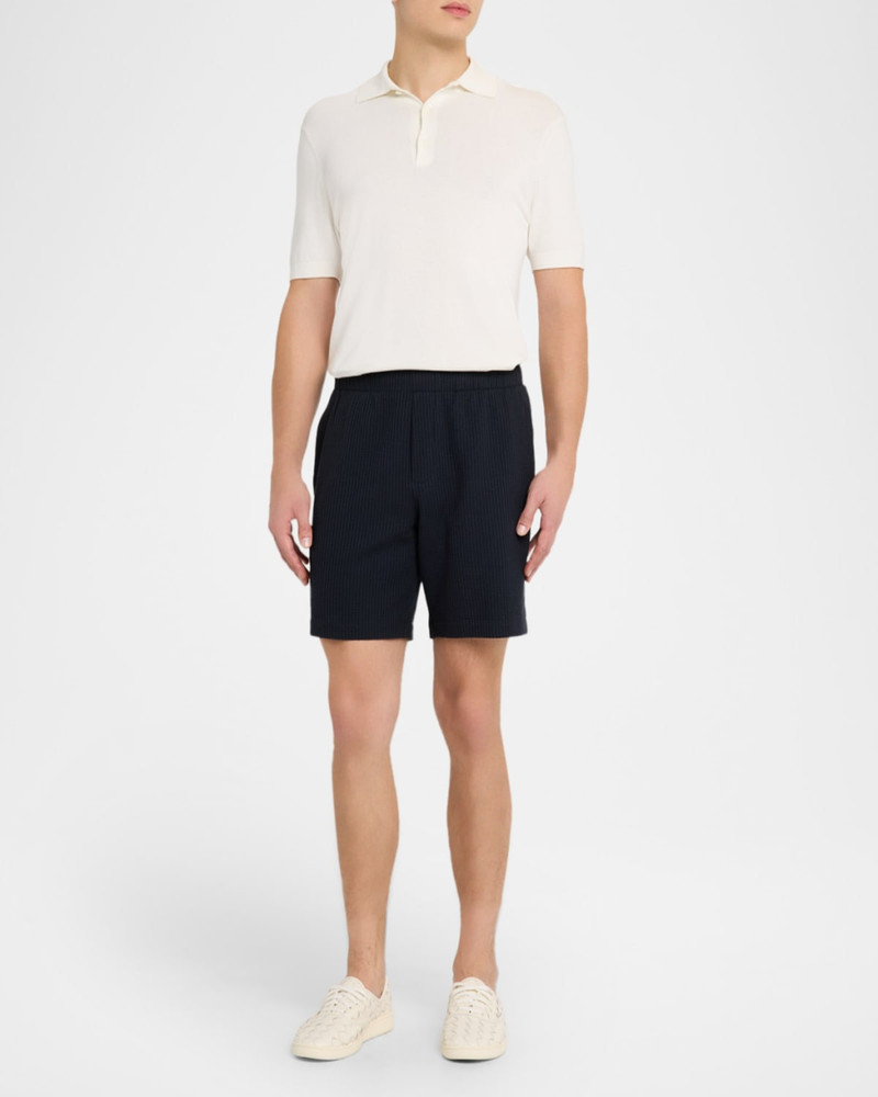 Vince Men's Seersucker Knit Stretch Cotton Pull-On Shorts outlook
