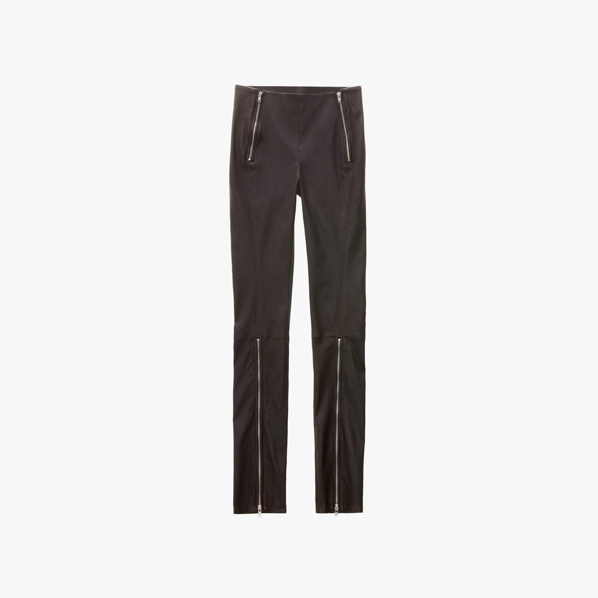 LEATHER ZIP SKINNY PANT - 1
