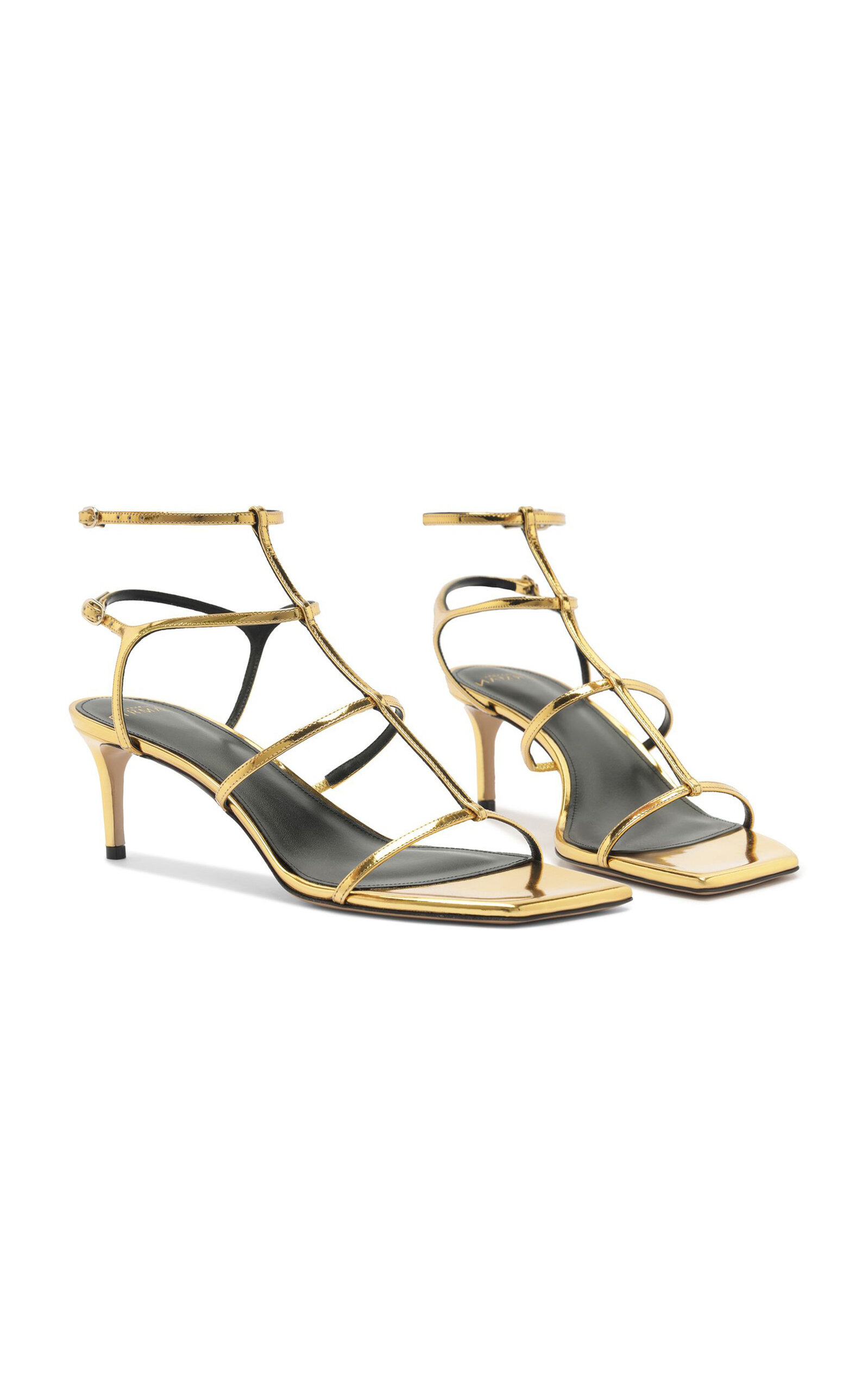 Amanda Metallic Leather Sandals gold - 5