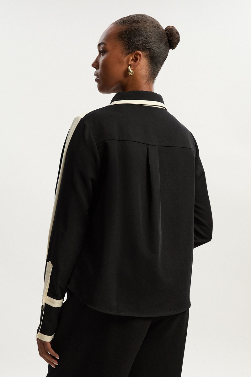 Plus Size Colour block Twill Woven Shirt 6