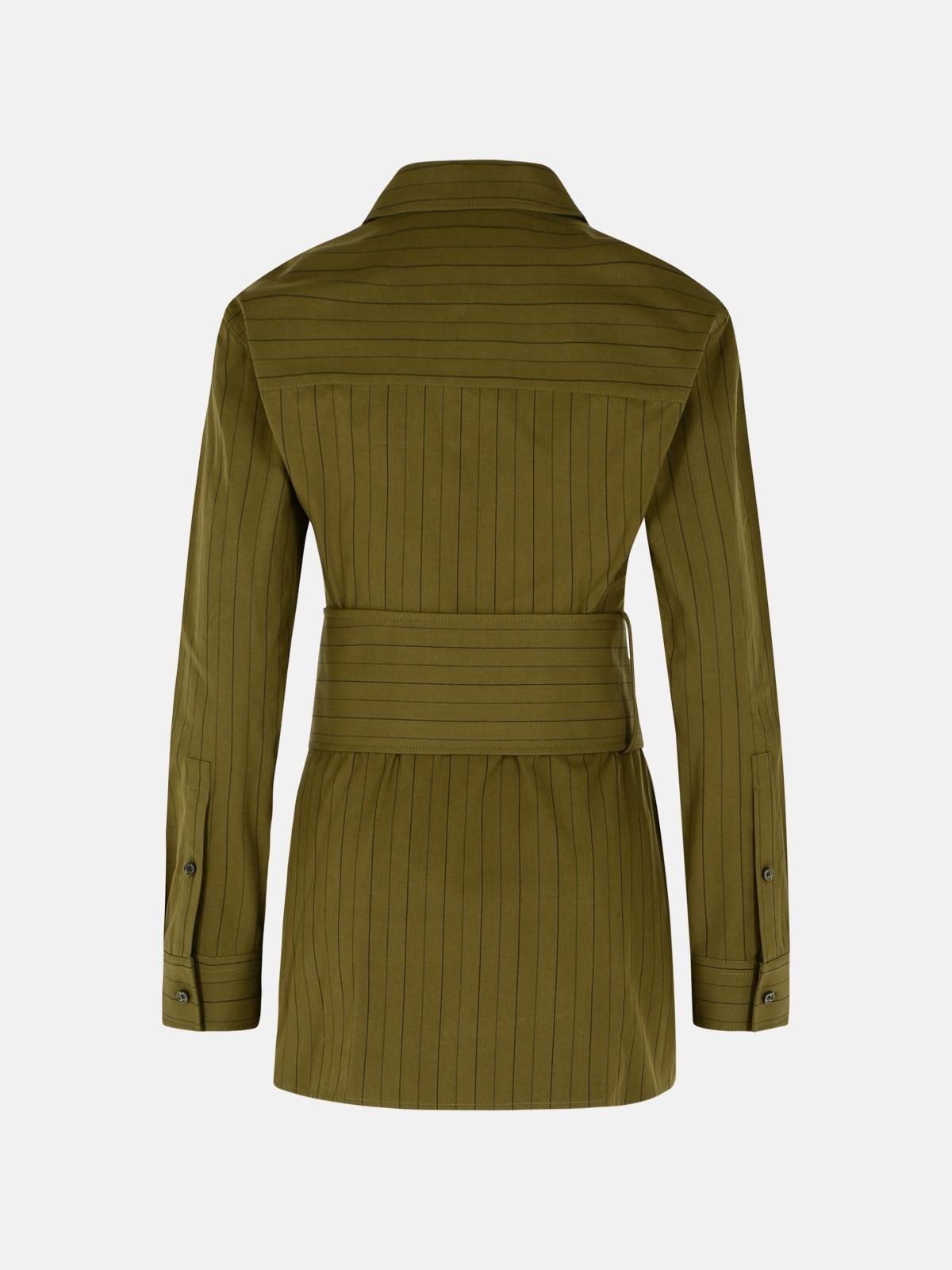 GREEN COTTON MINI DRESS - 3