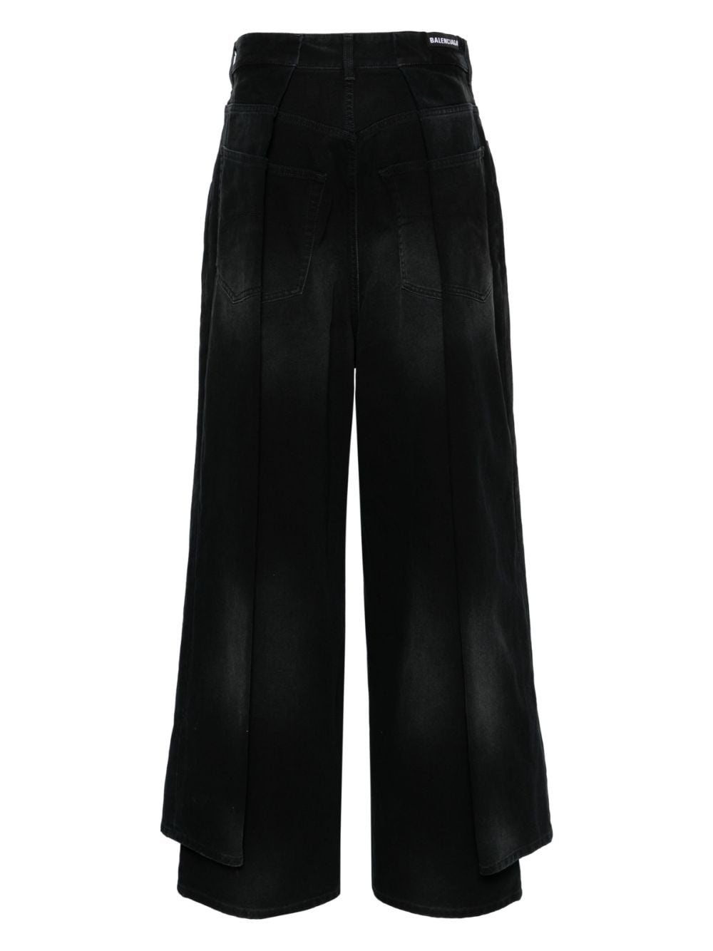 pleat-detailed wide-leg jeans - 3