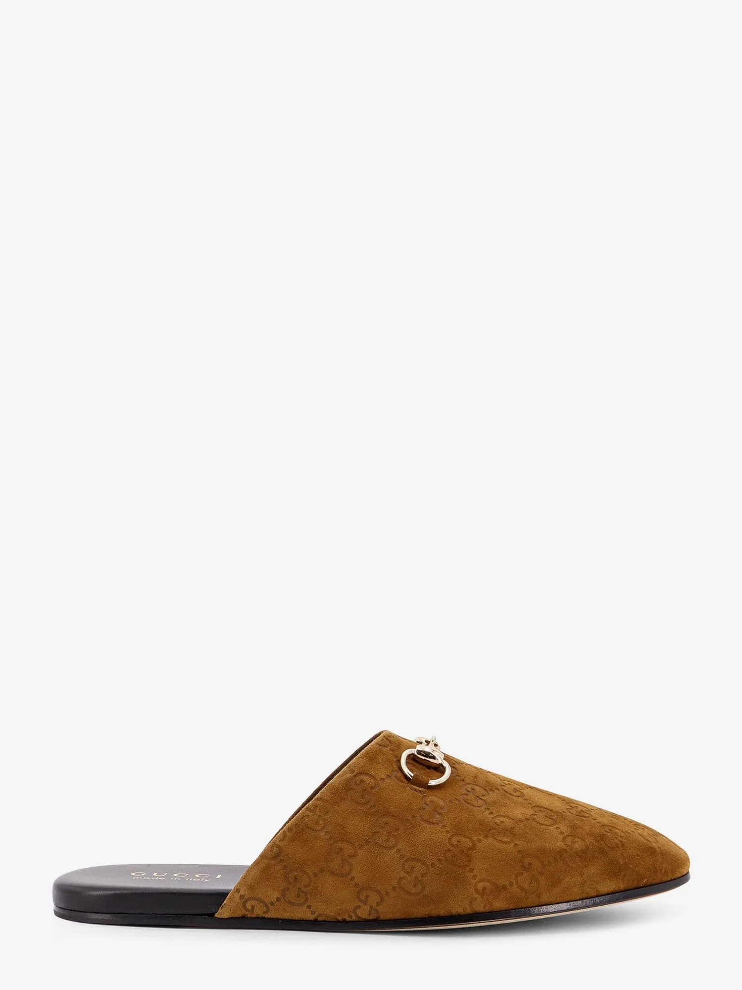 Gucci Suede Sabot With Horsebit Detail - 1