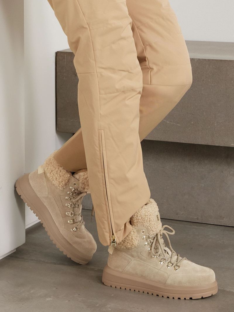 BOGNER Antwerp shearling-lined suede ankle boots Beige outlook