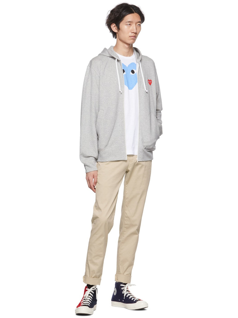 Comme des Garçons PLAY Gray Heart Hoodie outlook