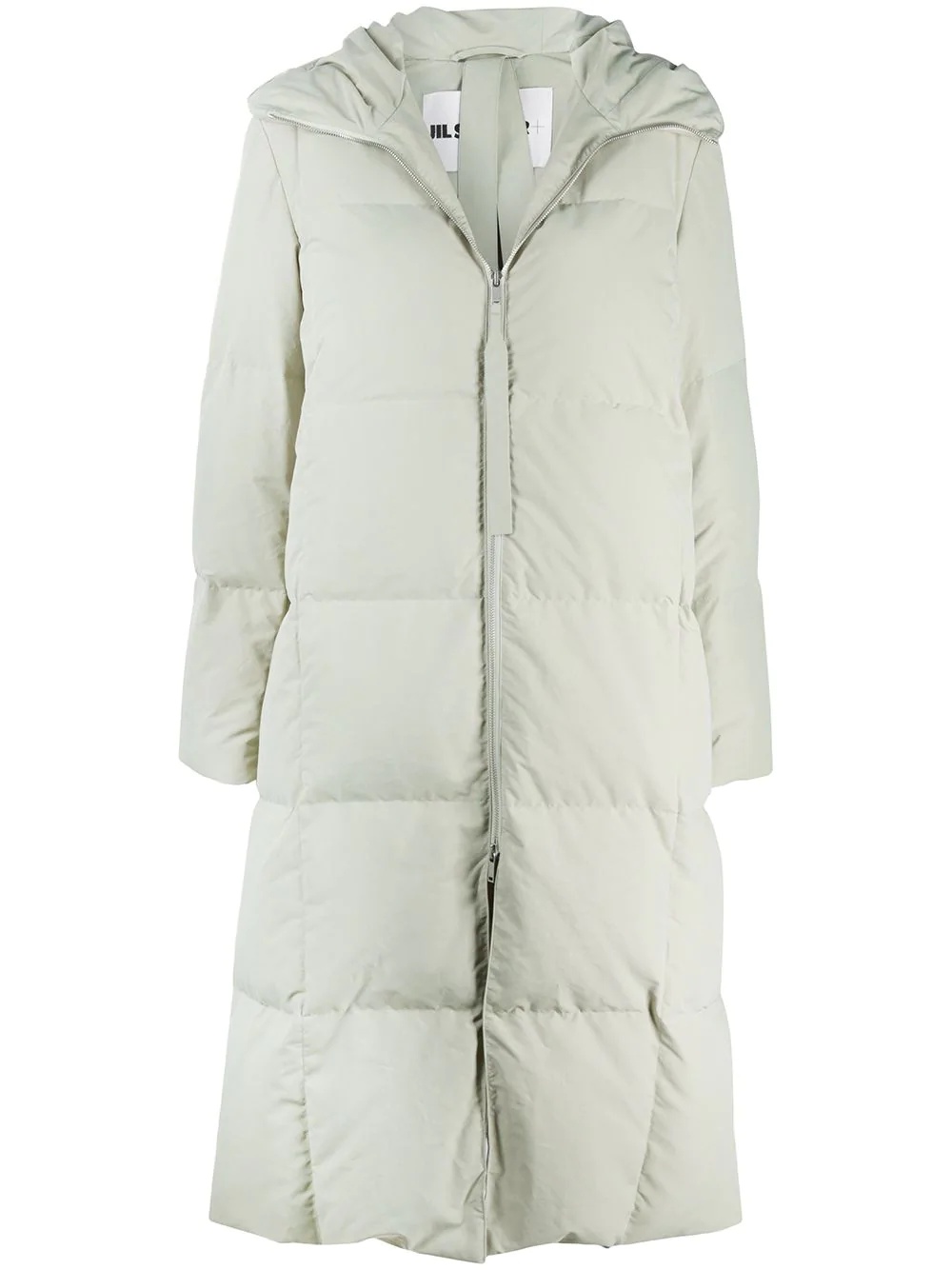 hooded padded mid coat - 1