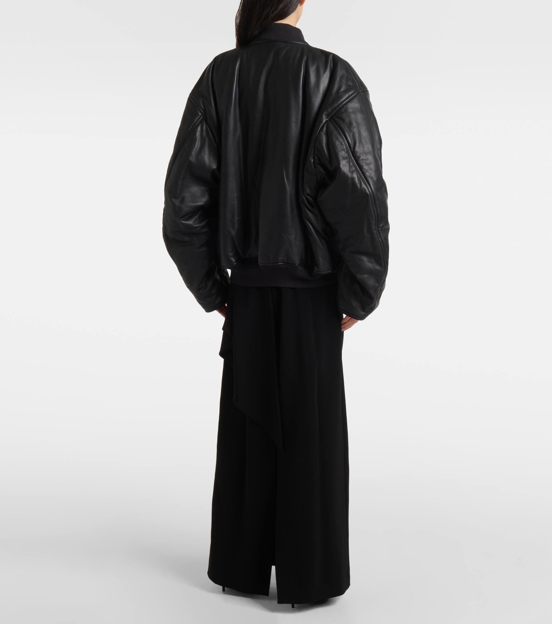 Leather bomber jacket - 3