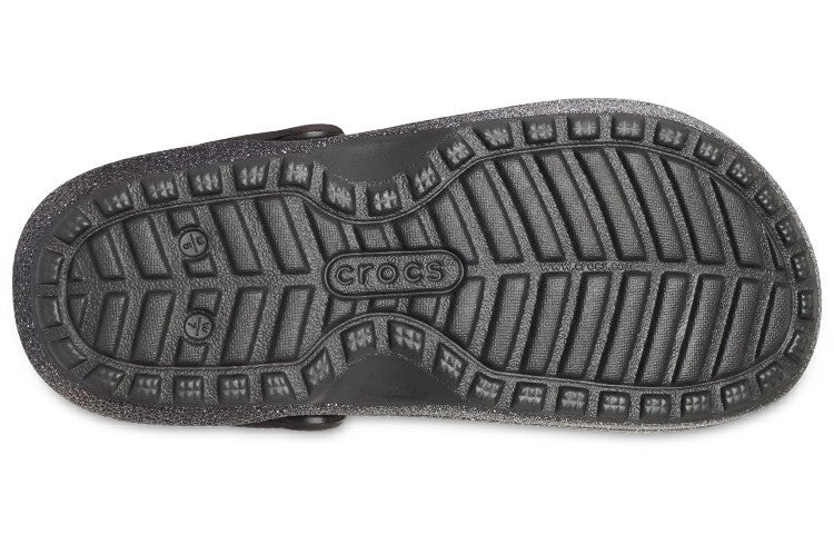 Crocs Classic Glitter Lined Clogs 'Black Silver' 205842-067 - 7