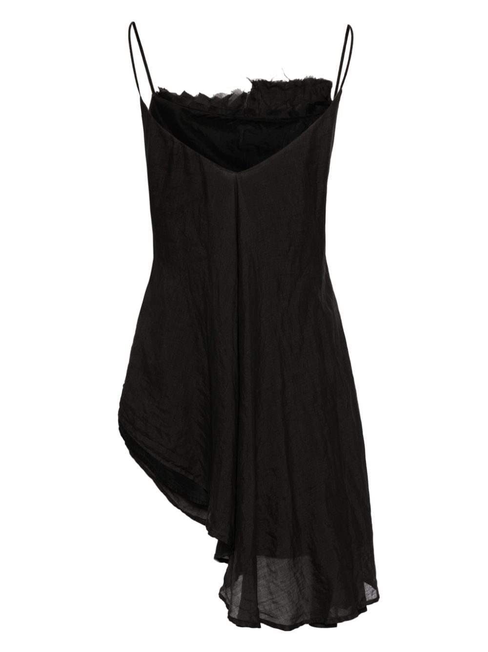 crinkled asymmetric silk minidress - 2