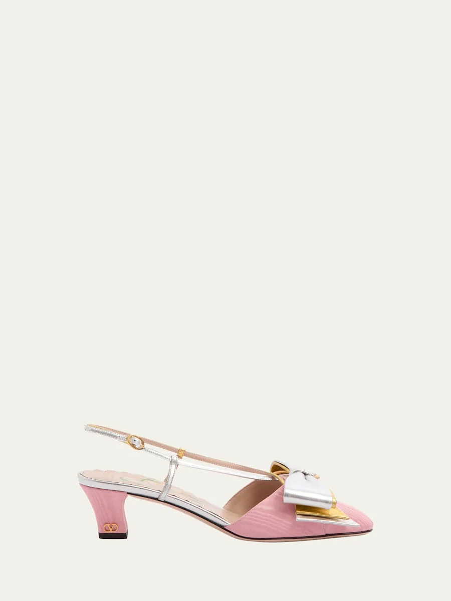 Bowow Moire Colorblock Slingback Pumps - 1