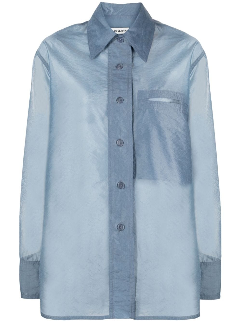 semi-sheer buttoned shirt - 1