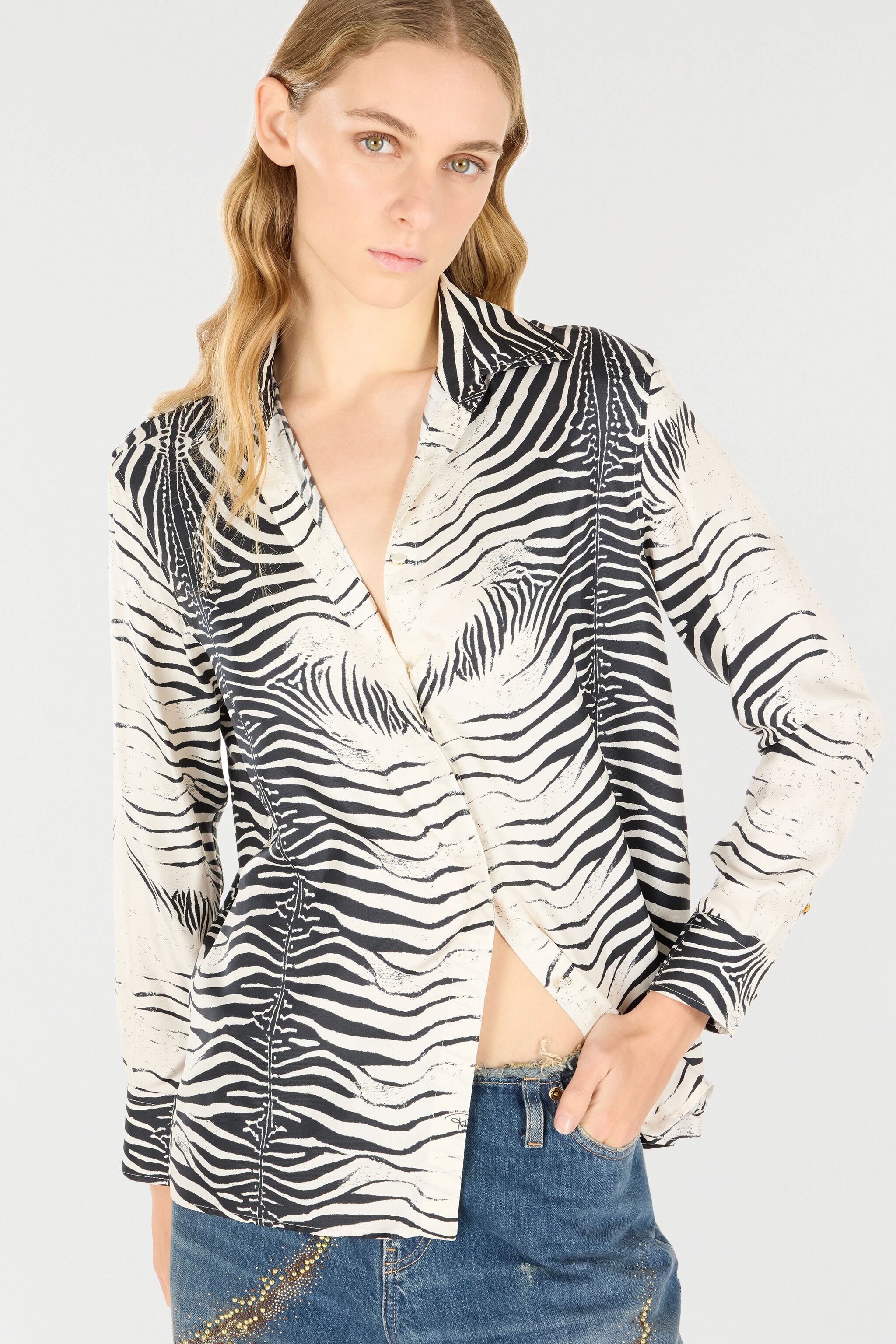 Zebra-Print Silk Shirt - 6
