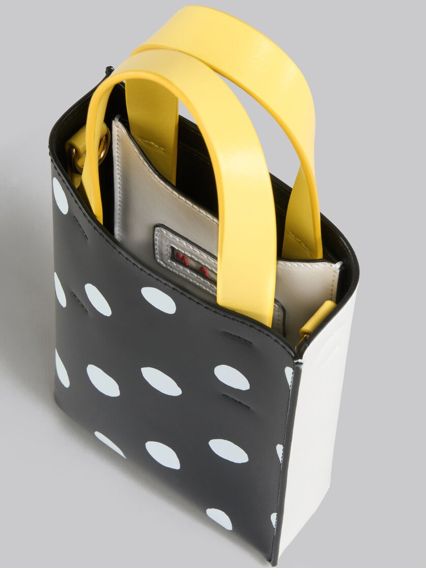 BLACK AND WHITE POLKA-DOT LEATHER MUSEO NANO BAG - 3