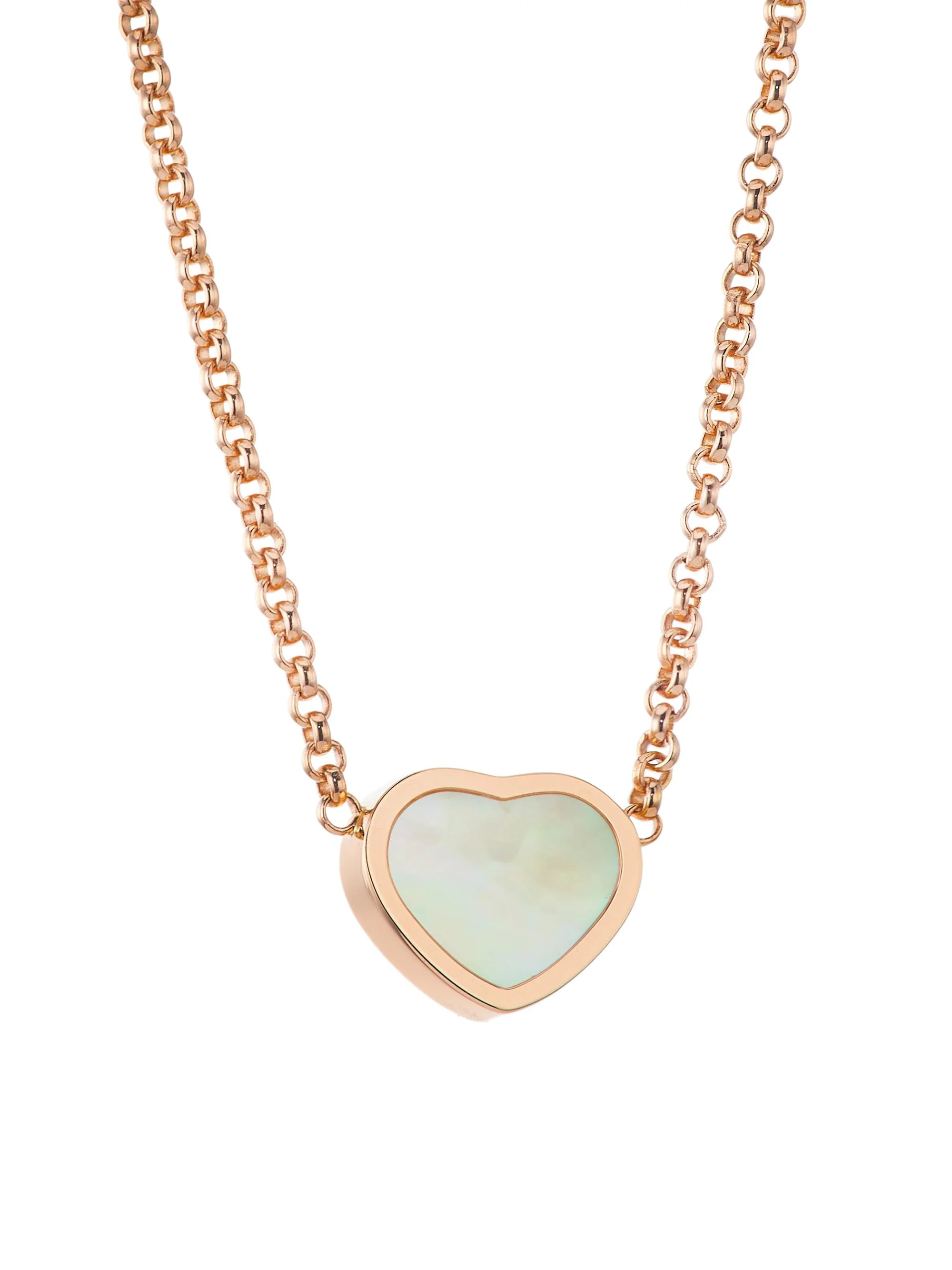 Women's My Happy Hearts 18K Rose Gold & Mother-Of-Pearl Heart Pendant Necklace - Pink - 1