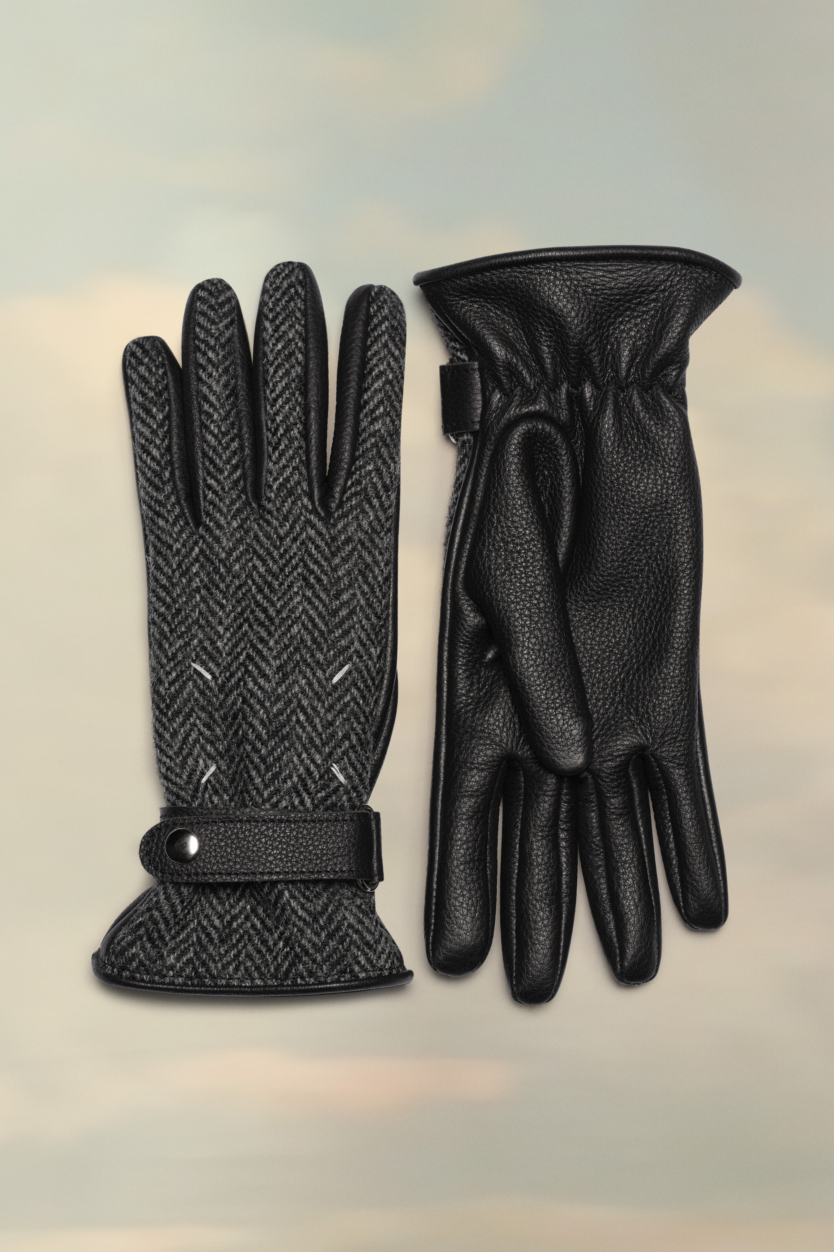 Herringbone Leather Gloves - 1