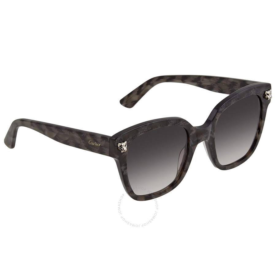 Cartier Panthere de Cartier Grey Gradient Square Ladies Sunglasses CT0143S 004 51 - 1