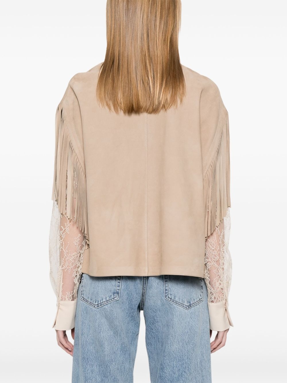 fringed-trim jacket - 4