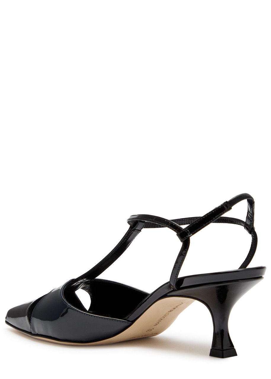 Manolo Blahnik Turgimod 50 Patent Leather Slingback Pumps - 2