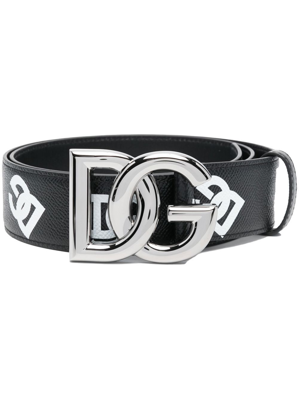 logo-print leather belt - 1