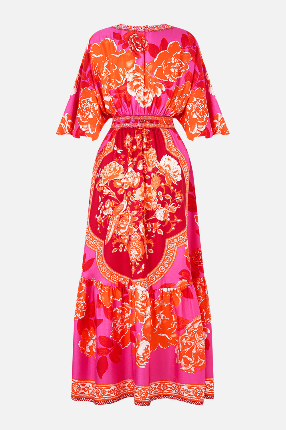 WAISTED DRESS WITH HEM RUFFLE - 8