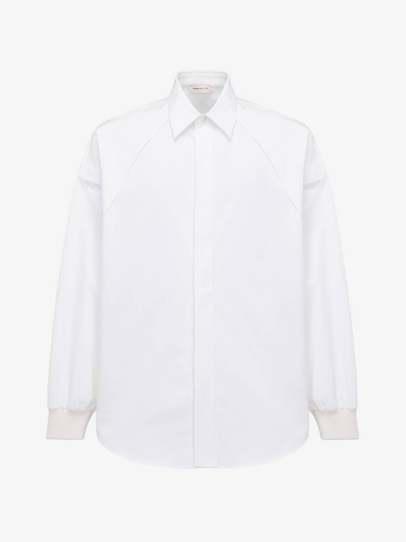 Men's Ribbed Cuff Shirt in Optical White - 1