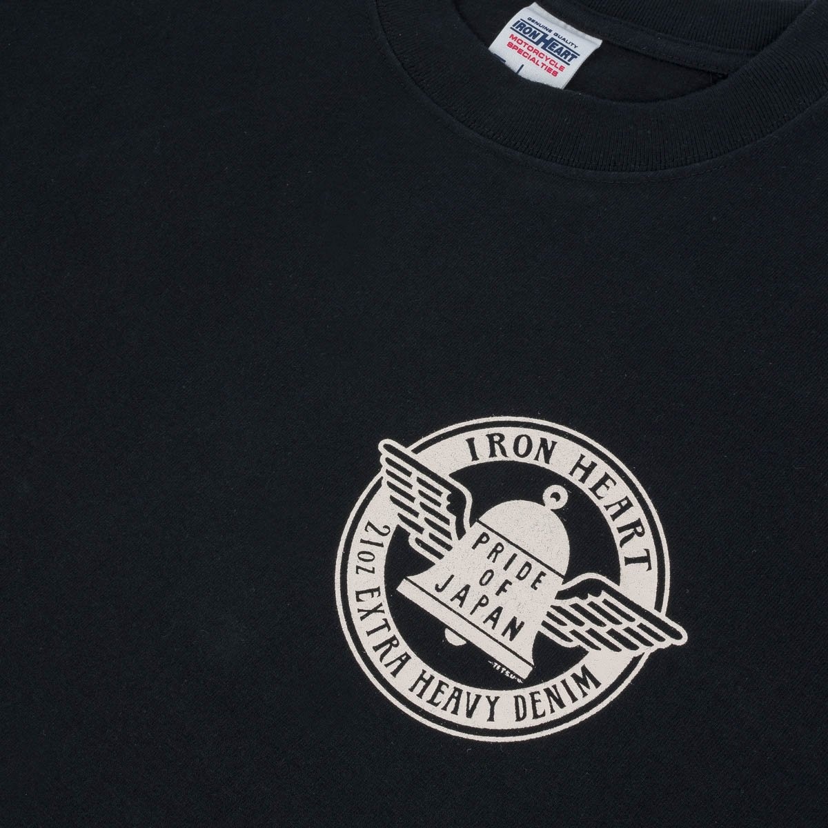 IHPT-2301-BLK 7.5oz Printed Loopwheel Crew Neck T-Shirt - Black - 8