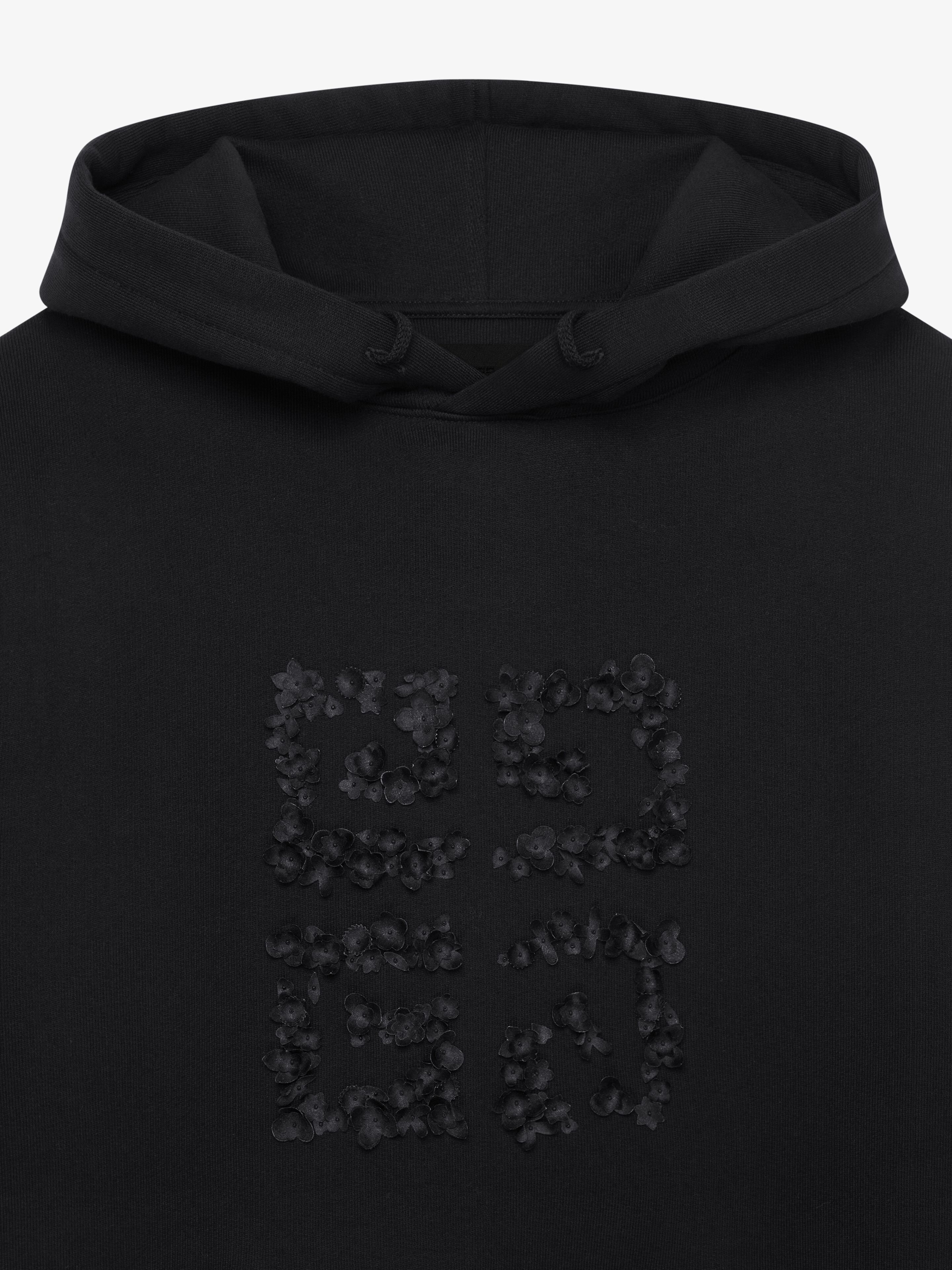 HOODIE IN FLEECE WITH 4G EMBROIDERED FLOWERS - 5