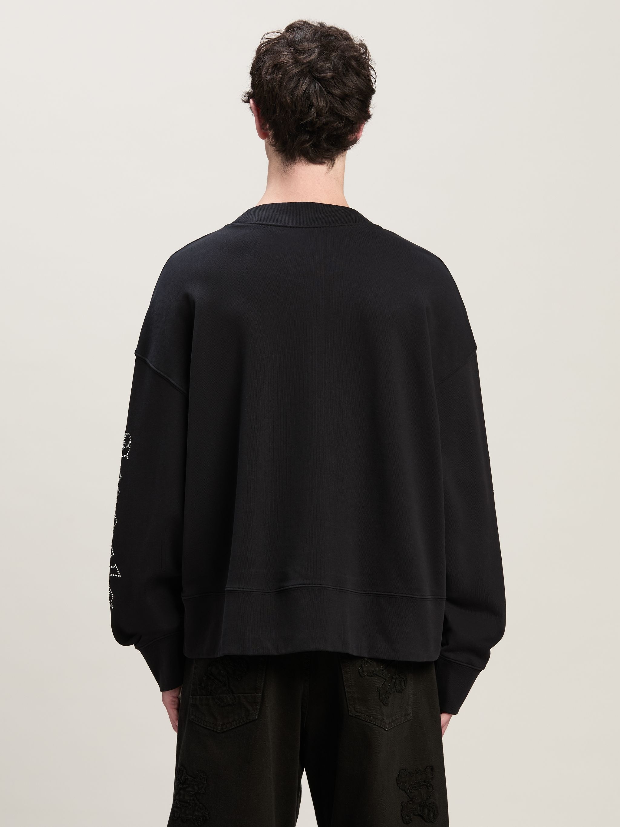 Palm Angels Gothic Logo Studded Crewneck | REVERSIBLE