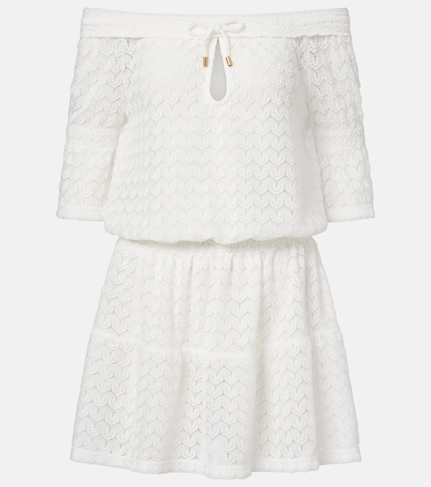 Flo crochet cotton and linen minidress - 1
